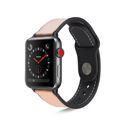 Paste Leather TPU Watchband For Apple Watch Series 6 & SE & 5 & 4 40mm / 3 & 2 & 1 38mm - DealBuddy