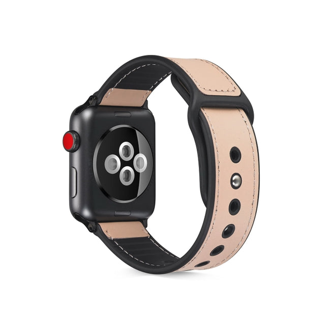 Paste Leather TPU Watchband For Apple Watch Series 6 & SE & 5 & 4 40mm / 3 & 2 & 1 38mm - DealBuddy