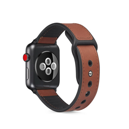 Paste Leather TPU Watchband For Apple Watch Series 6 & SE & 5 & 4 40mm / 3 & 2 & 1 38mm - DealBuddy