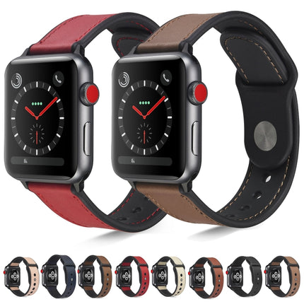 Paste Leather TPU Watchband For Apple Watch Series 6 & SE & 5 & 4 40mm / 3 & 2 & 1 38mm - DealBuddy
