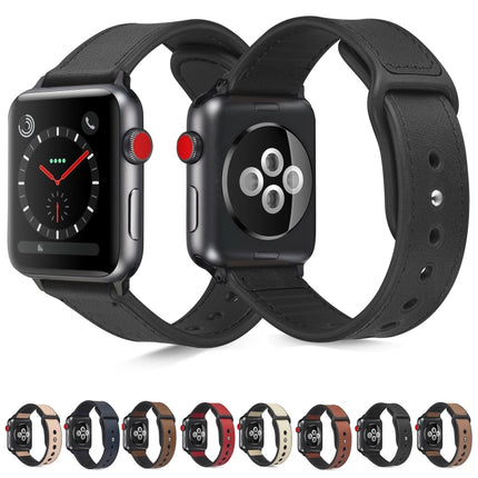 Paste Leather TPU Watchband For Apple Watch Series 6 & SE & 5 & 4 44mm / 3 & 2 & 1 42mm - DealBuddy