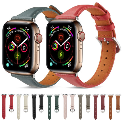 Genuine Leather Watchband For Apple Watch Series 6 & SE & 5 & 4 40mm / 3 & 2 & 1 38mm, For Apple Watch Series 8&7 41mm / SE 2&6&SE&5&4 40mm / 3&2&1 38mm, For Apple Watch Series 7 41mm / 6 & SE & 5 & 4 40mm / 3 & 2 & 1 38mm - DealBuddy