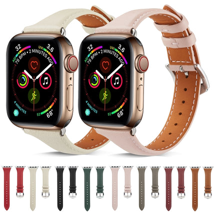 Genuine Leather Watchband For Apple Watch Series 6 & SE & 5 & 4 44mm / 3 & 2 & 1 42mm, For Apple Watch Series 7 45mm / 6 & SE & 5 & 4 44mm / 3 & 2 & 1 42mm, For Apple Watch Ultra 49mm / Series 8&7 45mm / SE 2&6&SE&5&4 44mm / 3&2&1 42mm - DealBuddy