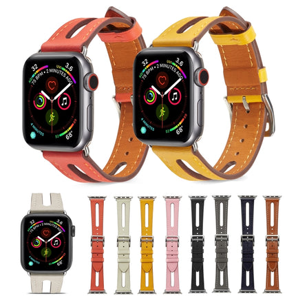 Top-grain Leather Watchband For Apple Watch Series 6 & SE & 5 & 4 40mm / 3 & 2 & 1 38mm - DealBuddy