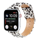 Horsehair Fluffy Leopard Print Leather Watch Strap - DealBuddy