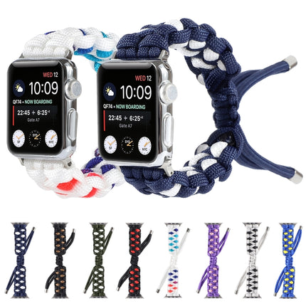 Braided Umbrella Cord Watch Strap, For Apple Watch Ultra 49mm / Series 8&7 45mm / SE 2&6&SE&5&4 44mm / 3&2&1 42mm, For Apple Watch Series 8&7 41mm / SE 2&6&SE&5&4 40mm / 3&2&1 38mm, For Apple Watch Series 7 45mm / 6 & SE & 5 & 4 44mm / 3 & 2 & 1 42mm - DealBuddy