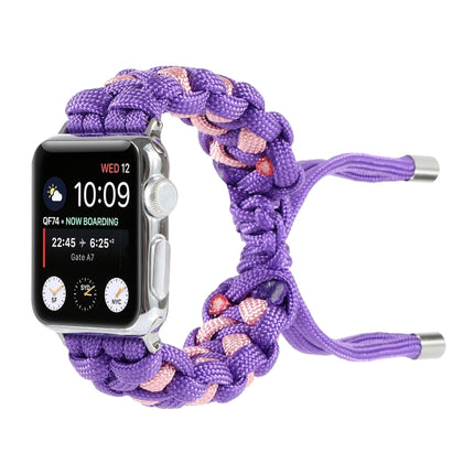 Braided Umbrella Cord Watch Strap, For Apple Watch Ultra 49mm / Series 8&7 45mm / SE 2&6&SE&5&4 44mm / 3&2&1 42mm, For Apple Watch Series 8&7 41mm / SE 2&6&SE&5&4 40mm / 3&2&1 38mm, For Apple Watch Series 7 45mm / 6 & SE & 5 & 4 44mm / 3 & 2 & 1 42mm - DealBuddy