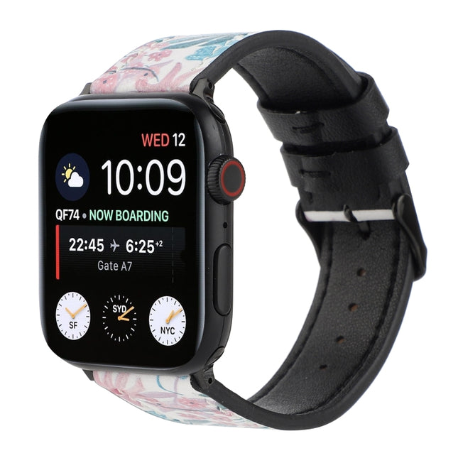 Printed Leather Watch Strap, For Apple Watch Series 7 45mm / 6 & SE & 5 & 4 44mm / 3 & 2 & 1 42mm, For Apple Watch Series 8&7 41mm / SE 2&6&SE&5&4 40mm / 3&2&1 38mm, For Apple Watch PSeries 7 41mm / 6 & SE & 5 & 4 40mm / 3 & 2 & 1 38mm                 ... - DealBuddy