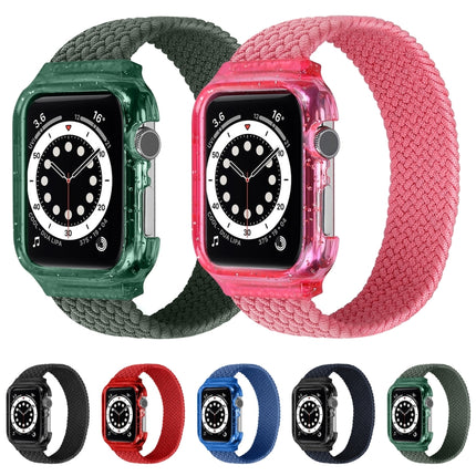 Weave Replacement Wrist Strap Watchbands with Frame For Apple Watch Series 6 & SE & 5 & 4 40mm / 3 & 2 & 1 38mm - DealBuddy