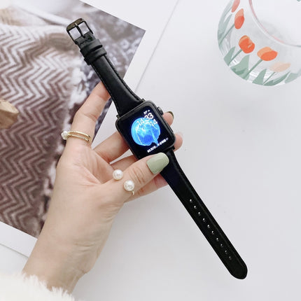 Small Pretty Waist Double-sided Leather Replacement Watchbands For Apple Watch Series 6 & SE & 5 & 4 40mm / 3 & 2 & 1 38mm - DealBuddy