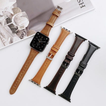 Small Pretty Waist Double-sided Leather Replacement Watchbands For Apple Watch Series 6 & SE & 5 & 4 40mm / 3 & 2 & 1 38mm - DealBuddy