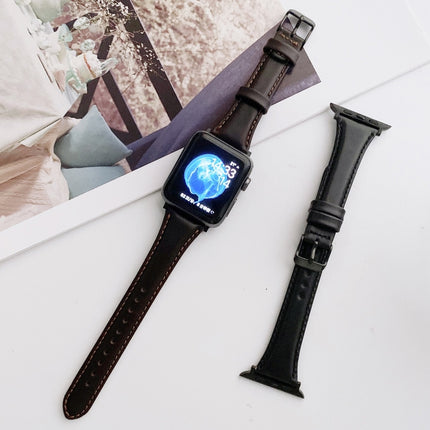 Small Pretty Waist Double-sided Leather Replacement Watchbands For Apple Watch Series 6 & SE & 5 & 4 40mm / 3 & 2 & 1 38mm - DealBuddy