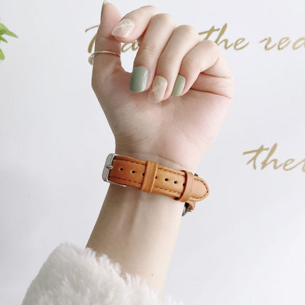 Small Pretty Waist Double-sided Leather Replacement Watchbands For Apple Watch Series 6 & SE & 5 & 4 40mm / 3 & 2 & 1 38mm - DealBuddy