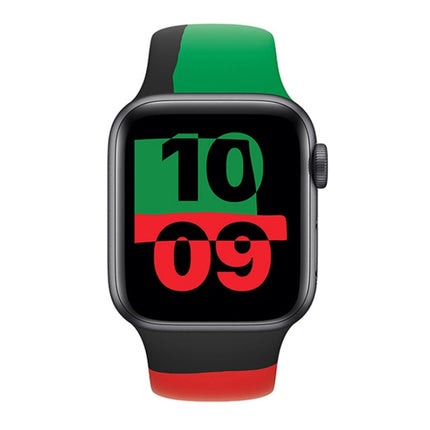 Black Unity Silicone Sports Replacement Watchbands For Apple Watch Series 6 & SE & 5 & 4 40mm / 3 & 2 & 1 38mm - DealBuddy