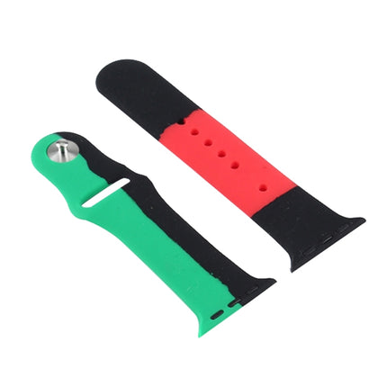 Black Unity Silicone Sports Replacement Watchbands For Apple Watch Series 6 & SE & 5 & 4 40mm / 3 & 2 & 1 38mm - DealBuddy