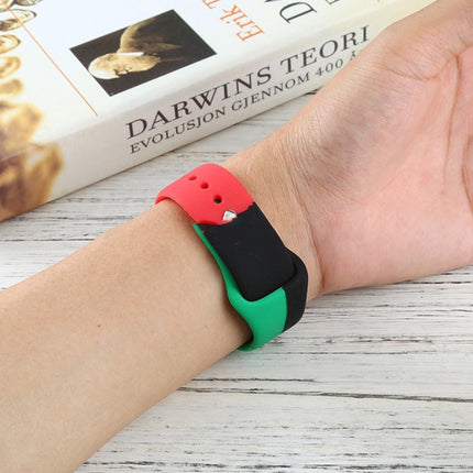 Black Unity Silicone Sports Replacement Watchbands For Apple Watch Series 6 & SE & 5 & 4 40mm / 3 & 2 & 1 38mm - DealBuddy