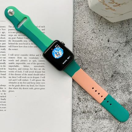 Silicone Color Matching Replacement Watchbands For Apple Watch Series 6 & SE & 5 & 4 40mm / 3 & 2 & 1 38mm, For Apple Watch 40mm/38mm(Black+Red+White), For Apple Watch 40mm/38mm(Red+White+Black), For Apple Watch 40mm/38mm(Light Blue+Dark Blue+Yellow)  ... - DealBuddy