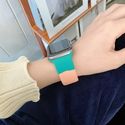 Silicone Color Matching Replacement Watchbands For Apple Watch Series 6 & SE & 5 & 4 40mm / 3 & 2 & 1 38mm, For Apple Watch 40mm/38mm(Black+Red+White), For Apple Watch 40mm/38mm(Red+White+Black), For Apple Watch 40mm/38mm(Light Blue+Dark Blue+Yellow)  ... - DealBuddy