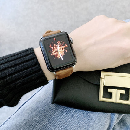 Crazy Horse Texture + Flat Texture Leather Replacement Watchbands For Apple Watch Series 6 & SE & 5 & 4 40mm / 3 & 2 & 1 38mm - DealBuddy