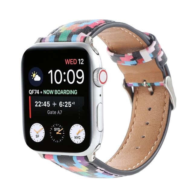 Marble Ethnic Style Printed Leather Watchband For Apple Watch Series 6 & SE & - DealBuddy