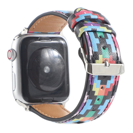 Marble Ethnic Style Printed Leather Watchband For Apple Watch Series 6 & SE &, 5 & 4 44mm / 3 & 2 & 1 42mm, 5 & 4 40mm / 3 & 2 & 1 38mm - DealBuddy