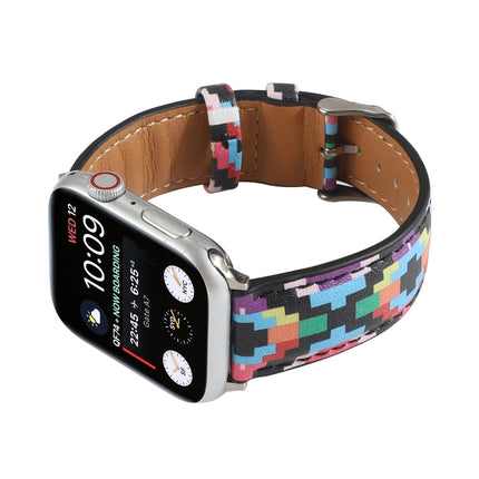 Marble Ethnic Style Printed Leather Watchband For Apple Watch Series 6 & SE &, 5 & 4 44mm / 3 & 2 & 1 42mm, 5 & 4 40mm / 3 & 2 & 1 38mm - DealBuddy