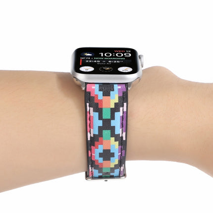 Marble Ethnic Style Printed Leather Watchband For Apple Watch Series 6 & SE &, 5 & 4 44mm / 3 & 2 & 1 42mm, 5 & 4 40mm / 3 & 2 & 1 38mm - DealBuddy