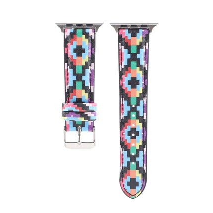 Marble Ethnic Style Printed Leather Watchband For Apple Watch Series 6 & SE &, 5 & 4 44mm / 3 & 2 & 1 42mm, 5 & 4 40mm / 3 & 2 & 1 38mm - DealBuddy