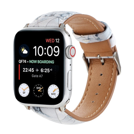 Marble Ethnic Style Printed Leather Watchband For Apple Watch Series 6 & SE & - DealBuddy