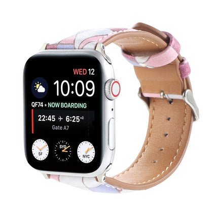 Marble Ethnic Style Printed Leather Watchband For Apple Watch Series 6 & SE &, 5 & 4 44mm / 3 & 2 & 1 42mm, 5 & 4 40mm / 3 & 2 & 1 38mm - DealBuddy