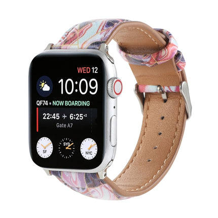 Marble Ethnic Style Printed Leather Watchband For Apple Watch Series 6 & SE &, 5 & 4 44mm / 3 & 2 & 1 42mm, 5 & 4 40mm / 3 & 2 & 1 38mm - DealBuddy