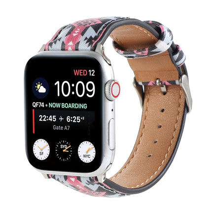 Marble Ethnic Style Printed Leather Watchband For Apple Watch Series 6 & SE &, 5 & 4 44mm / 3 & 2 & 1 42mm, 5 & 4 40mm / 3 & 2 & 1 38mm - DealBuddy
