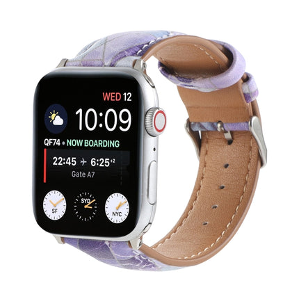 Marble Ethnic Style Printed Leather Watchband For Apple Watch Series 6 & SE &, 5 & 4 44mm / 3 & 2 & 1 42mm, 5 & 4 40mm / 3 & 2 & 1 38mm - DealBuddy