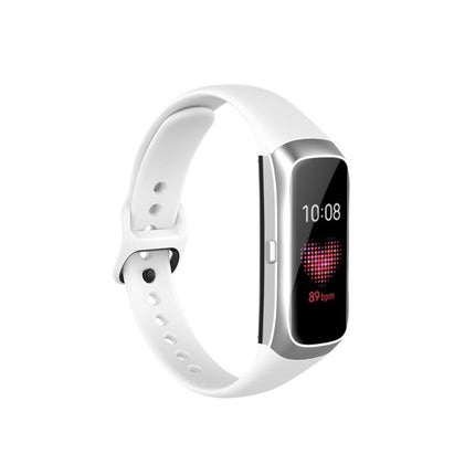 For Samsung Galaxy Fit SM-R370 Silicone Steel Shrapnel Black Buckle Replacement Strap Watchband - DealBuddy
