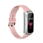 For Samsung Galaxy Fit SM-R370 Silicone Steel Shrapnel Black Buckle Replacement Strap Watchband - DealBuddy