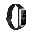 For Samsung Galaxy Fit SM-R370 Silicone Steel Shrapnel Black Buckle Replacement Strap Watchband - DealBuddy