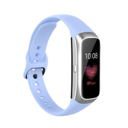For Samsung Galaxy Fit SM-R370 Silicone Steel Shrapnel Black Buckle Replacement Strap Watchband