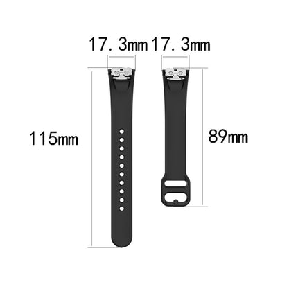For Samsung Galaxy Fit SM-R370 Silicone Steel Shrapnel Black Buckle Replacement Strap Watchband - DealBuddy
