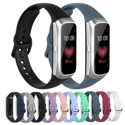 For Samsung Galaxy Fit SM-R370 Silicone Steel Shrapnel Black Buckle Replacement Strap Watchband - DealBuddy