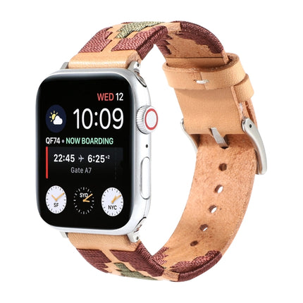 Woven Contrast Leather Strap, For Apple Watch Ultra 49mm / Series 8&7 45mm / SE 2&6&SE&5&4 44mm / 3&2&1 42mm, For Apple Watch Series 8&7 41mm / SE 2&6&SE&5&4 40mm / 3&2&1 38mm - DealBuddy