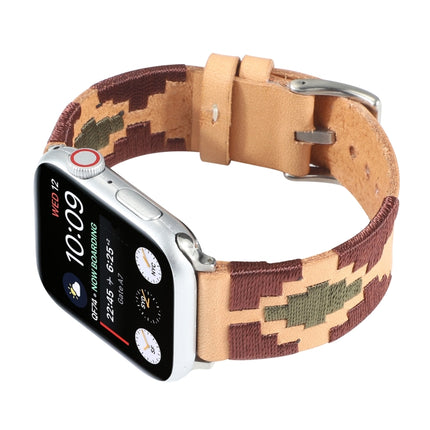 Woven Contrast Leather Strap, For Apple Watch Ultra 49mm / Series 8&7 45mm / SE 2&6&SE&5&4 44mm / 3&2&1 42mm, For Apple Watch Series 8&7 41mm / SE 2&6&SE&5&4 40mm / 3&2&1 38mm - DealBuddy