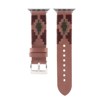 Woven Contrast Leather Strap, For Apple Watch Ultra 49mm / Series 8&7 45mm / SE 2&6&SE&5&4 44mm / 3&2&1 42mm, For Apple Watch Series 8&7 41mm / SE 2&6&SE&5&4 40mm / 3&2&1 38mm - DealBuddy