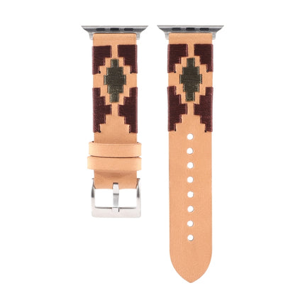 Woven Contrast Leather Strap, For Apple Watch Ultra 49mm / Series 8&7 45mm / SE 2&6&SE&5&4 44mm / 3&2&1 42mm, For Apple Watch Series 8&7 41mm / SE 2&6&SE&5&4 40mm / 3&2&1 38mm - DealBuddy