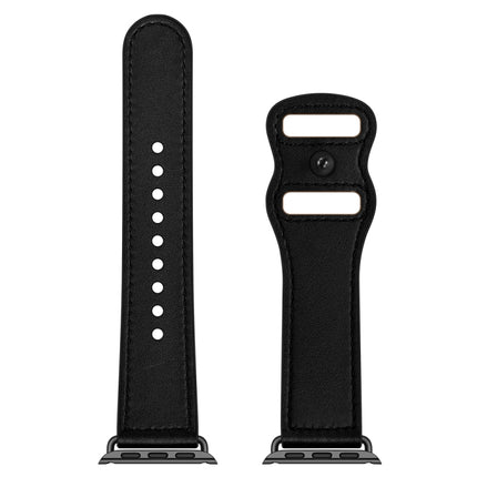 Double Hole Leather Watchband For Apple Watch Series 6 & SE &, 5 & 4 44mm / 3 & 2 & 1 42mm, 5 & 4 40mm / 3 & 2 & 1 38mm - DealBuddy