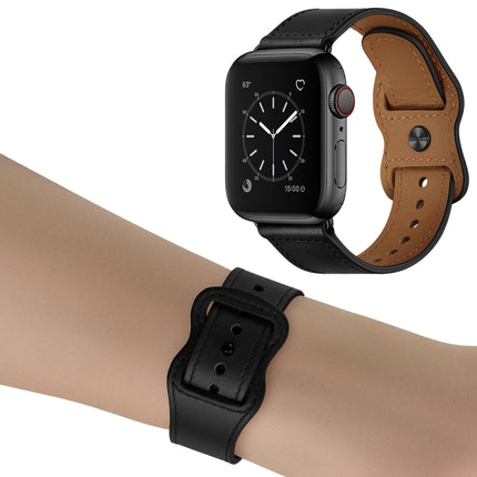Double Hole Leather Watchband For Apple Watch Series 6 & SE &, 5 & 4 44mm / 3 & 2 & 1 42mm, 5 & 4 40mm / 3 & 2 & 1 38mm - DealBuddy