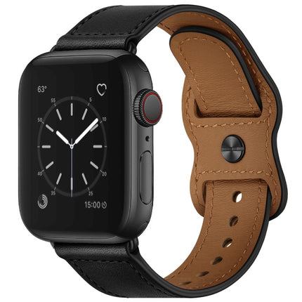 Double Hole Leather Watchband For Apple Watch Series 6 & SE &, 5 & 4 44mm / 3 & 2 & 1 42mm, 5 & 4 40mm / 3 & 2 & 1 38mm - DealBuddy