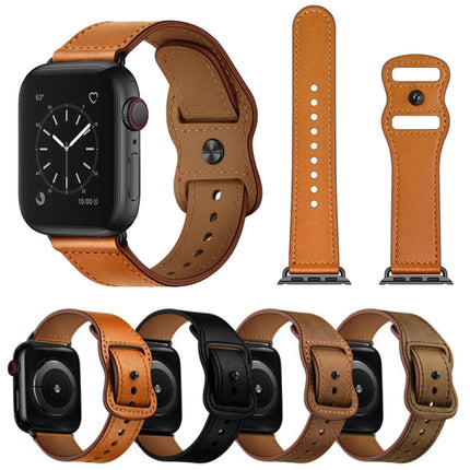 Double Hole Leather Watchband For Apple Watch Series 6 & SE &, 5 & 4 44mm / 3 & 2 & 1 42mm, 5 & 4 40mm / 3 & 2 & 1 38mm - DealBuddy