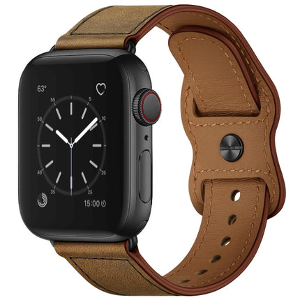 Double Hole Leather Watchband For Apple Watch Series 6 & SE & - DealBuddy
