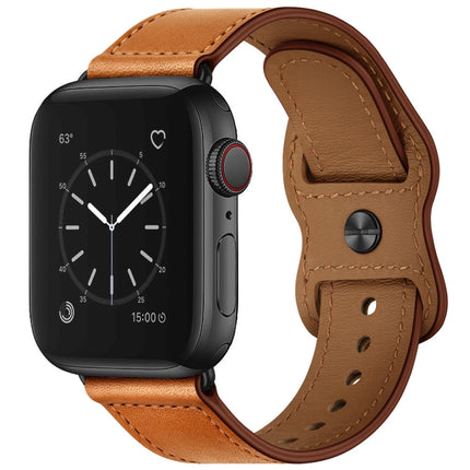Double Hole Leather Watchband For Apple Watch Series 6 & SE & - DealBuddy