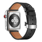 Silver Buckle For Apple Watch Series 7 45mm / 6 & SE & 5 & 4 44mm / 3 & 2 & 1 42mm / Black